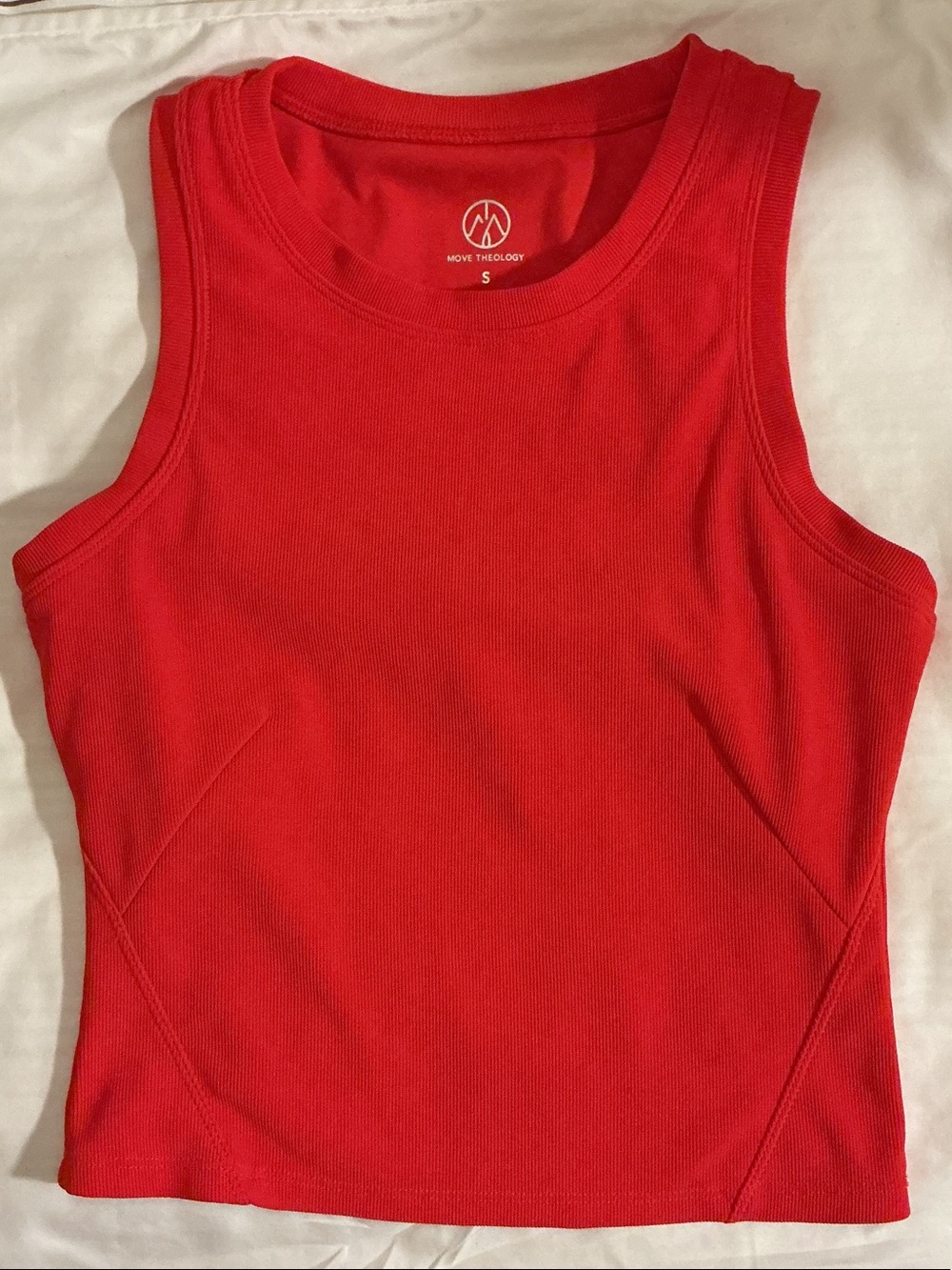 Move Theology Red Ribbed Muscle Tank — Slim Fit